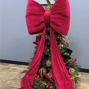 Elegant Red Velvet Bow for Home Decor